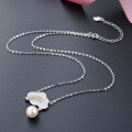 wholesale S925 Sterling Silver Diamond Rainbow Pearl Necklace for Women, Korean Style Sweet Fresh Fashion Jewelry with Colorful Diamond Pendant Choker-0-3