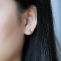 wholesale 9K Gold Japanese Cute Cartoon Pink Flamingo Cactus Ear Studs Women, Trendy Asymmetric Earrings-0-3