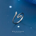 wholesale S925 silver Nalan ring for women, Korean style fashion ins plain surface snake openable hand accessory J6029-0-2