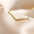 wholesale 9K Gold Ultra Minimalist Small V-Shaped Necklace Collarbone Chain Niche Design Internet Celebrity Trendy Ins Japanese Style Light Luxury New Arrival-0-3