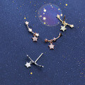 wholesale S925 silver diamond earrings for women, Korean-style small fresh, girly one-word star sweet earrings G2585-0-4