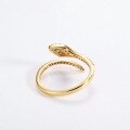 wholesale S925 Sterling Silver Japanese-Inspired Light Luxury Adjustable Snake Ring, Minimalist Openable Design for Women-0-3