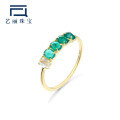 wholesale 9K Gold Yili Jewelry Pure and Simple Natural Green Agate Yellow Crystal Gradient Ring Creative New Bracelet-0-0