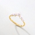 wholesale 925 Silver Plated 9K Gold Shell Pearl Open Ring for Spring and Summer Simple Korean Fashion Accessories, Workplace OL Women's Ring-0-2