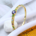 wholesale [9K Gold] Japanese-style Light Jewelry Natural Colored Gemstone Iolite Ring for Women, Versatile Simple and Fresh Hand Accessory, Drop Shipping-0-2