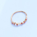 wholesale 9K Rose Gold Japanese Kawaii Wave Natural Ruby Tail Ring, Simple and Versatile Source Factory-0-3