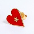 wholesale 925 silver with 9K gold plated, European and American fashion drip oil red heart white zircon, playing card red heart women's earrings Cross-border hot style-0-2