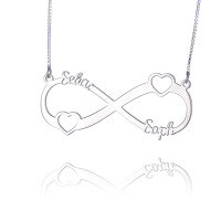 wholesale Custom DIY S925 Sterling SilverInfinity Two Names Personalized Letter Pendant-Rose gold copper