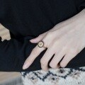 wholesale Vintage style gold-filled K gold natural retro pearl ring for women, versatile and elegant index finger ring wholesale-0-4