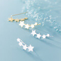 wholesale S925 silver minimalist artistic star ear hook ear row women Korean style elegant fashion personality earrings G3848-0-3