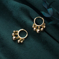 wholesale Sterling Silver s925 Earrings for Women Japanese Style Minimalist Light Bead Small Ear Studs Short Cute Elegant Ear Accessories G6583-S925 silver pair gold