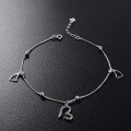 wholesale S925 Silver Korean Fashion Trendy Heart Ankle Chain, Fresh and Elegant Summer Anklet for Women Wholesale-0-2