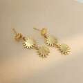 wholesale S925 Sterling Silver Gold Sunflower Earrings With Tassels, Wholesale From Factory-0-2