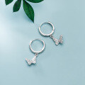 wholesale S925 Sterling Silver Ear Clasp Women's Japanese and Korean Style Minimalist Fresh Butterfly Diamond Inlaid Girly Ear Jewelry G3900-0-4