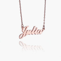 wholesale Metal: S925 Sterling Silver Custom DIY Trending Viral English Name Necklace One Piece Minimum Order Cross-border-Yellow Copper