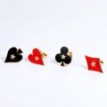 wholesale 925 Silver with Plated 9K Gold Minimalist, Poker Card Design Earrings for Women-0-4