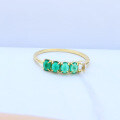 wholesale 9K Gold Yili Jewelry Pure and Simple Natural Green Agate Yellow Crystal Gradient Ring Creative New Bracelet-0-2