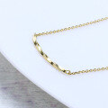 wholesale 9K gold minimalist versatile Japanese-style light jewelry twisted rope necklace for women, creative collarbone chain wholesale-0-3