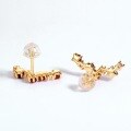 wholesale S925 Gold-Plated Metal Japanese and Korean Light Luxury Natural Red Garnet White Zircon Ear Studs Summer Vacation Earrings Cross-Border Wholesale-0-2