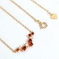 wholesale S925 Gold-Plated Sterling Silver Natural Pomegranate Necklace, Korean Light Luxury Summer New Design, Romantic and Versatile Summer Charm Accessory-0-1