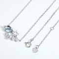 wholesale 925 Sterling Silver Japanese Korean Trendy Hot Style Topaz Cosmic Planet White Zircon Star Necklace for Women-0-3