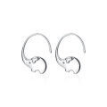wholesale S925 Sterling Silver Elephant Earrings for Women, Korean Style Minimalist Sweet Small Animal Ear Hooks G2856-0-4