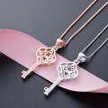 wholesale S925 Silver Heart Key Necklace Pendant, Elegant and Ethereal Small Luxe Style Jewelry, Cross-Border Best-Selling Hit-0-2