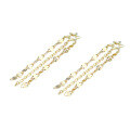 wholesale 9K gold Japanese-style minimalist luxury star and lips chain tassel earrings for women, simple plain gold earrings with small studs-0-4