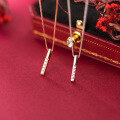 wholesale S925 Silver One-Word Necklace Women's Korean Style Fashion Minimalist Diamond-Paved Dainty Necklace Collarbone Chain D6389-0-2
