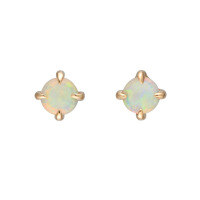 wholesale Metal Four-prong Opal Earrings, Daily Hot-selling Australian Opal Ear Studs For Women-18K gold