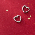 wholesale S925 silver heart-shaped ear clips for women, Korean and Japanese style, elegant and fashionable small ear hoops, ear cartilage earrings for women, G1631-0-0