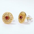wholesale Metal material new palace-style retro garnet earrings for women, studs jewelry wholesale-0-1