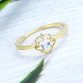wholesale 9K Gold Japanese Creative Crown Heart-shaped Moonstone Ring for Women, Luxury Jewelry Wholesale-0-1