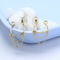 wholesale 9K Gold Japanese Minimalist Tassel Chain Ear Clip, No Piercing Earrings for Women, Direct from Manufacturer-0-3