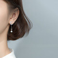 wholesale Sterling Silver S925 Women's Korean Style Star Moon Diamond Asymmetric Stud Earrings G2870-0-2