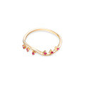 wholesale 9K Rose Gold Japanese Kawaii Wave Natural Ruby Tail Ring, Simple and Versatile Source Factory-0-4