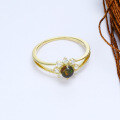 wholesale 9K Gold Japanese-Inspired Light Luxury Jewelry Creative Double-Layer Gear Natural Black Opal Zircon Ring Autumn and Winter Hand Accessories-0-1