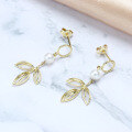 wholesale 9K/18K AU750 Japanese-style luxury women's jewelry pearl twist hoop earrings, available for wholesale-0-2