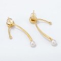 wholesale 14k Gold Filled 925 Sterling Silver Vintage Natural Pearl Earrings Long Drop Dangle Earrings for Women Versatile and Elegant-0-1
