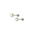 wholesale S925 Sterling Silver Sweet Single Pearl Earrings, Minimalist and Unique Design, Screw Earrings for Pierced Ears G7039-0-4