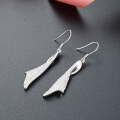 wholesale 925 Sterling Silver Zircon Long Drop Earrings for Women, Small Minimalist Design, High-End Elegant Ear Hooks, New Earrings-0-1