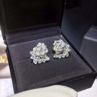 wholesale 925 Sterling Silver Exquisite Rose Stud Earrings Minimalist Flower Earrings New Design Small Ear Cuffs-Rose Earrings (Copper with Platinum Plate) &gt; Silver Needle