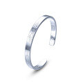wholesale 999 Sterling Silver LOVE Letter Engraved Wide Noodle Cuff Bracelet Fashion Minimalist Young Women's Adjustable Opening Bangle-0-4