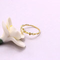 wholesale 9K gold Japanese-style light jewelry minimalist versatile stackable intertwined hollow branch ring for women, Valentine's Day gift-0-3