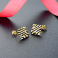 wholesale S925 silver gold-plated diamond-inlaid rhombus drop oil earrings for women, Korean and Japanese style creative and unique wholesale ear accessories-0-3