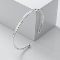 wholesale S925 Silver Women's Bracelet Korean Style Minimalist Ins Trendy Plain Light Bead Design Fashion Jewelry S4145-S925 silver bracelet