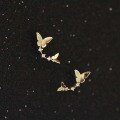 wholesale 14K Solid Gold Imported Two Butterflies Zirconia Diamond Real Gold Ear Studs Non-Fading-0-0