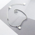 wholesale S925 silver letter round piece bracelet Korean version silver bean accessory S3783-0-3