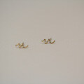 wholesale 14K Gold Wholesale Mini Wavy Twist Stud Earrings, Retro Style for Women-0-1