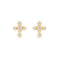 wholesale 9K Gold Simple Minimalist Korean Japanese Style Cross Moissanite Earrings Ins Jewelry Wholesale-0-4